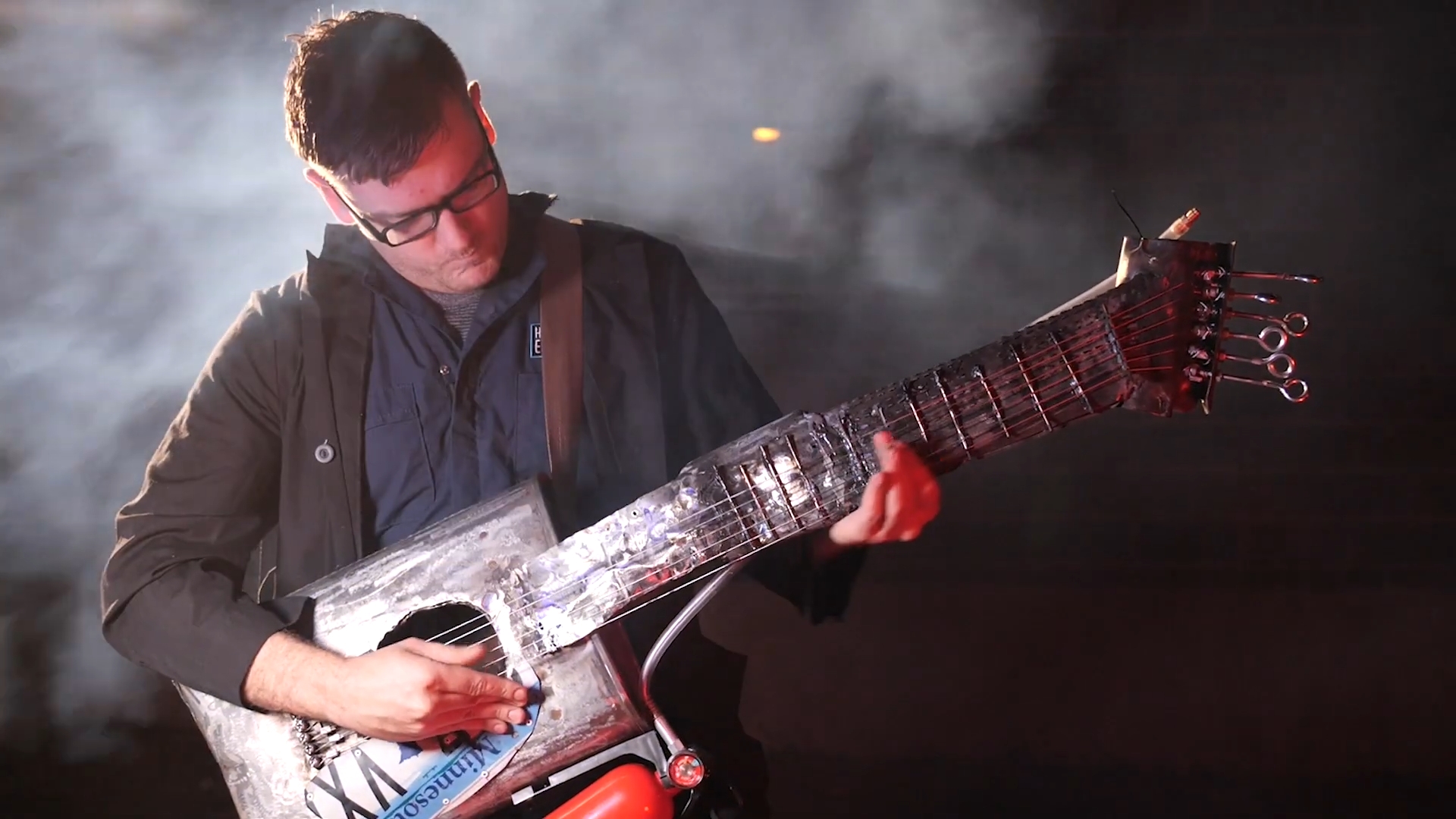Building an electric guitar out of car scraps