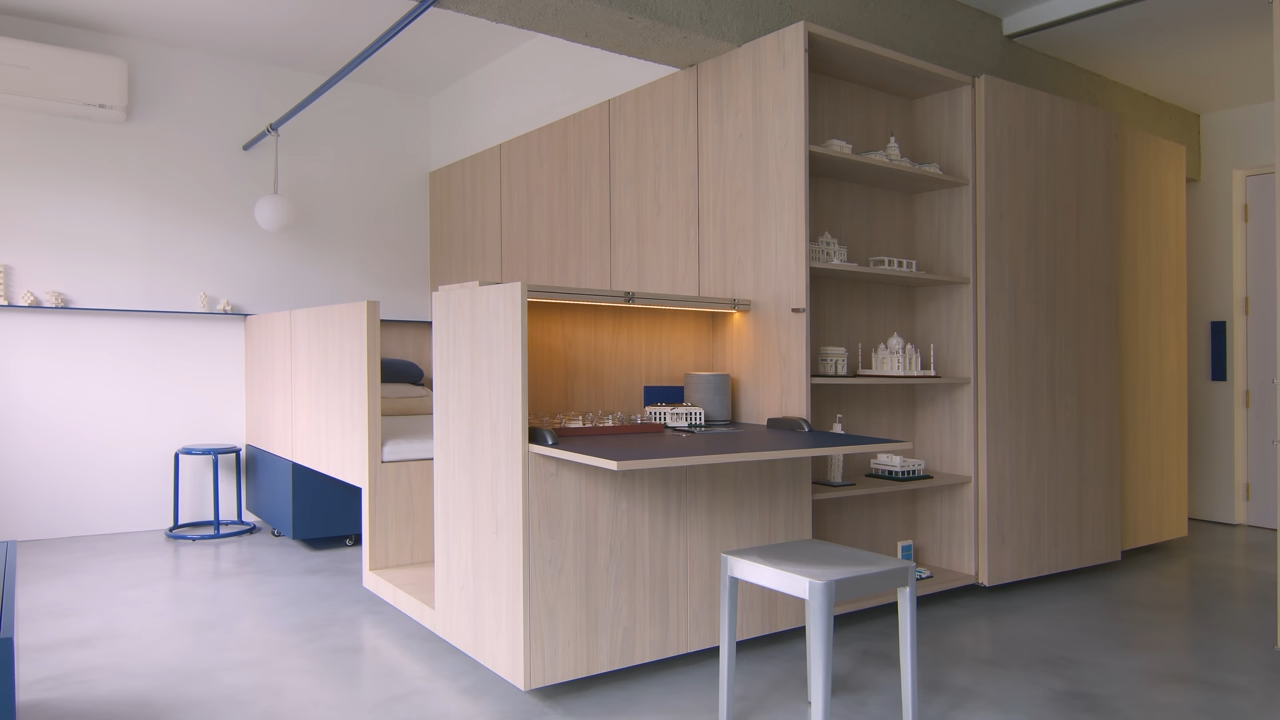 Watch this 47sqm/506sqft apartment turn into a minimalist Lego space ...