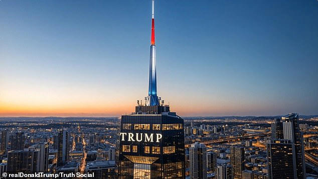 Trump teases design for 50-story presidential library complete with ...