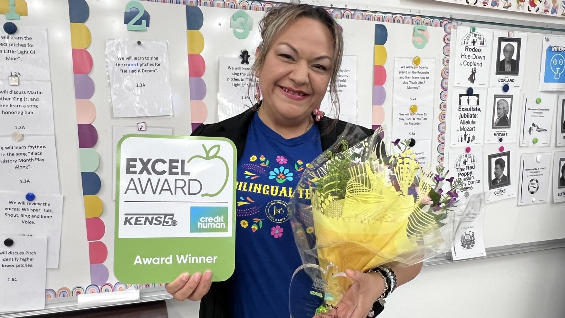 Yolanda Sanchez wins KENS 5 EXCEL Award for Judson ISD