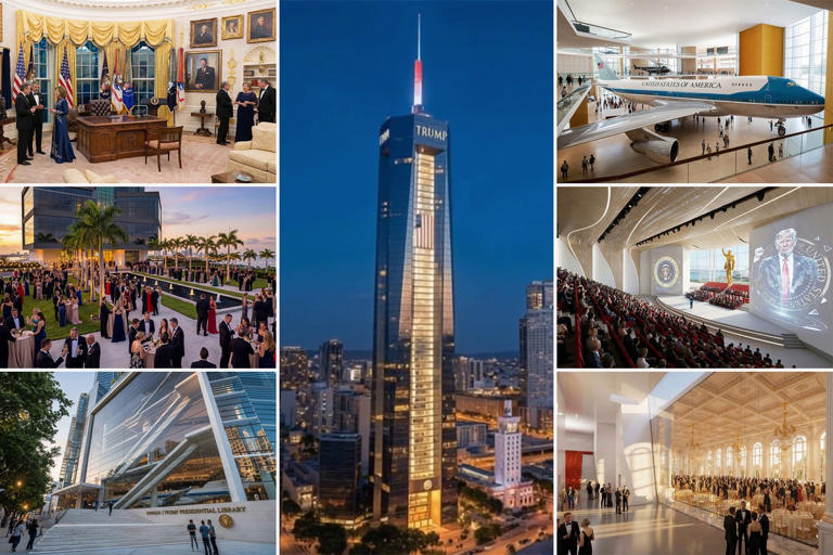 Trump shares clip of skyscraper presidential library in Miami