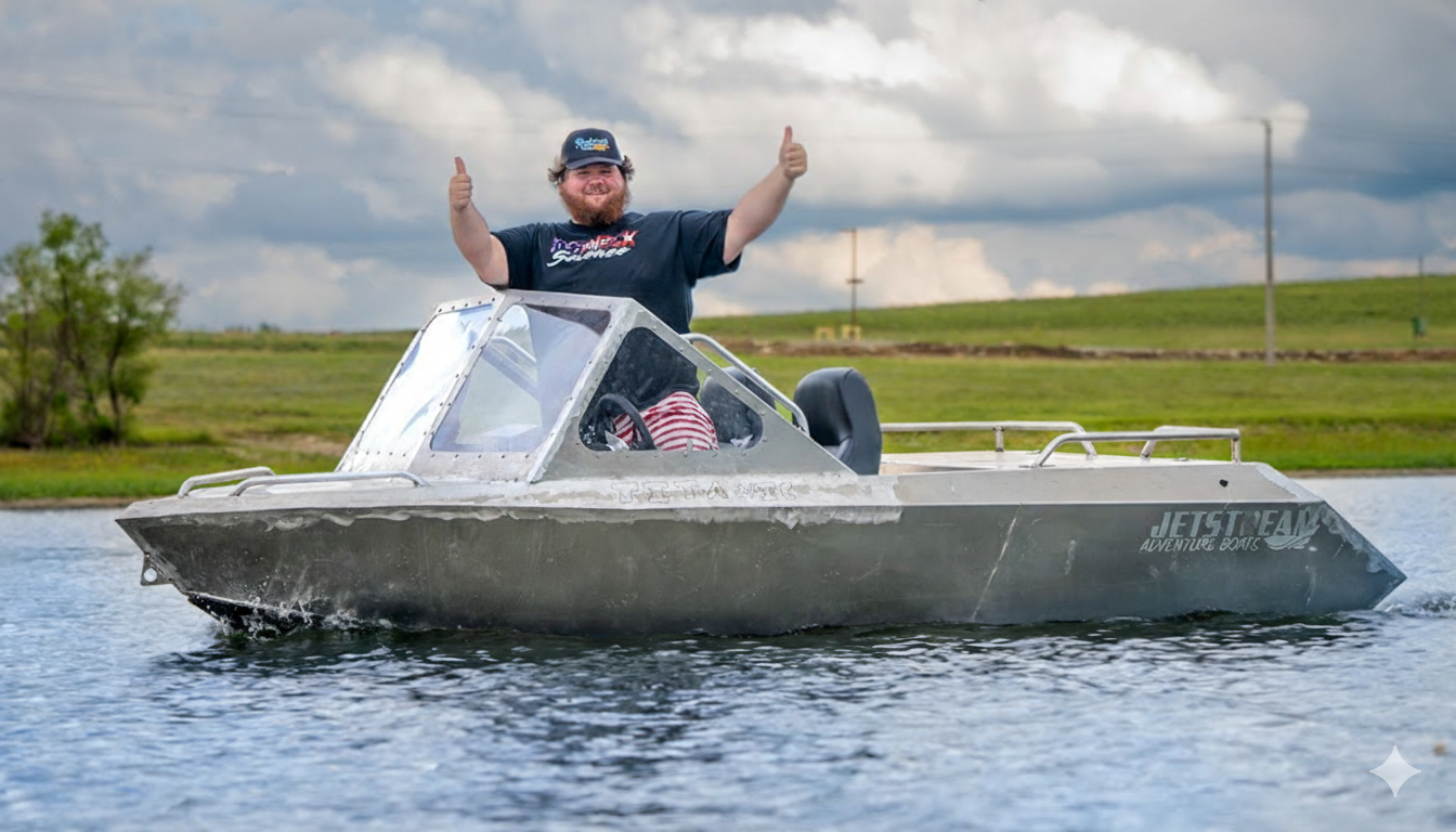Upgrading a jet boat with a powerful engine and testing its performance