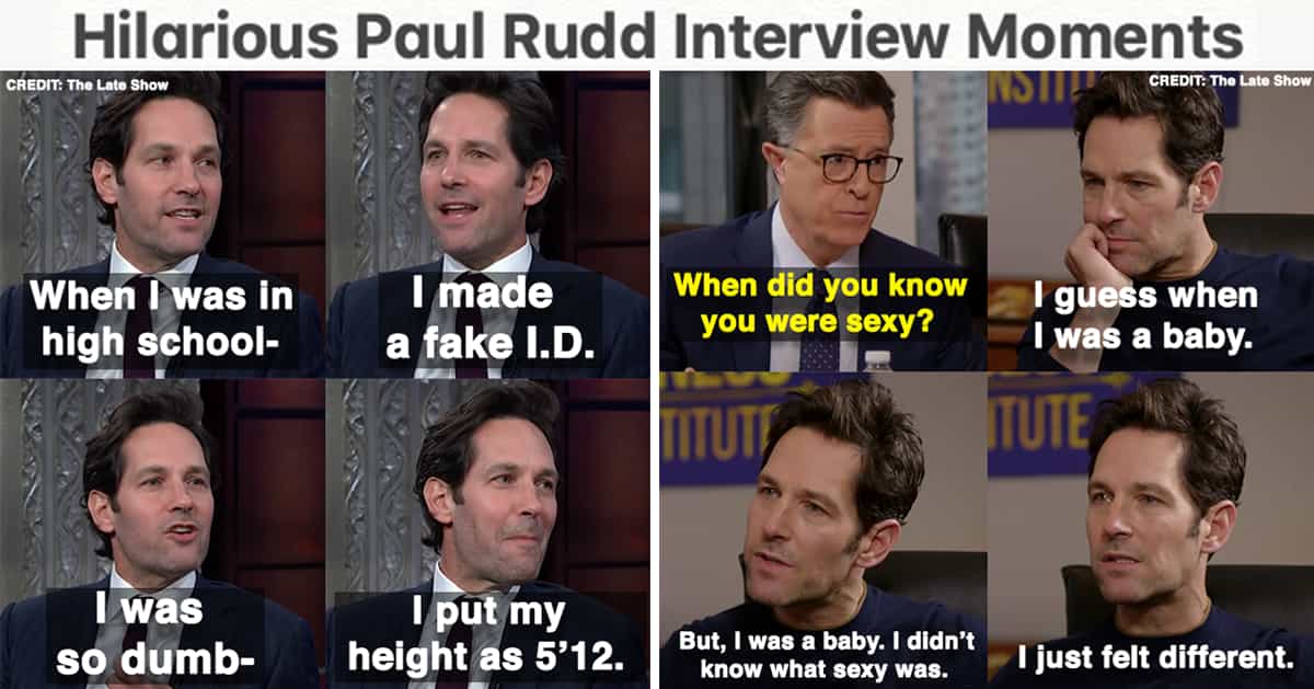 Paul Rudd interview moments that prove he's Hollywood's nicest actor