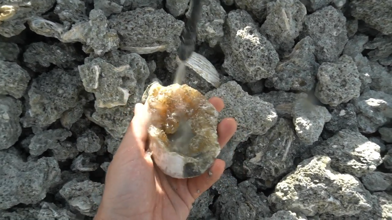 Crystals hidden inside old shells