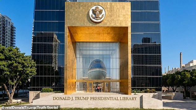 Trump teases design for 50-story presidential library complete with ...