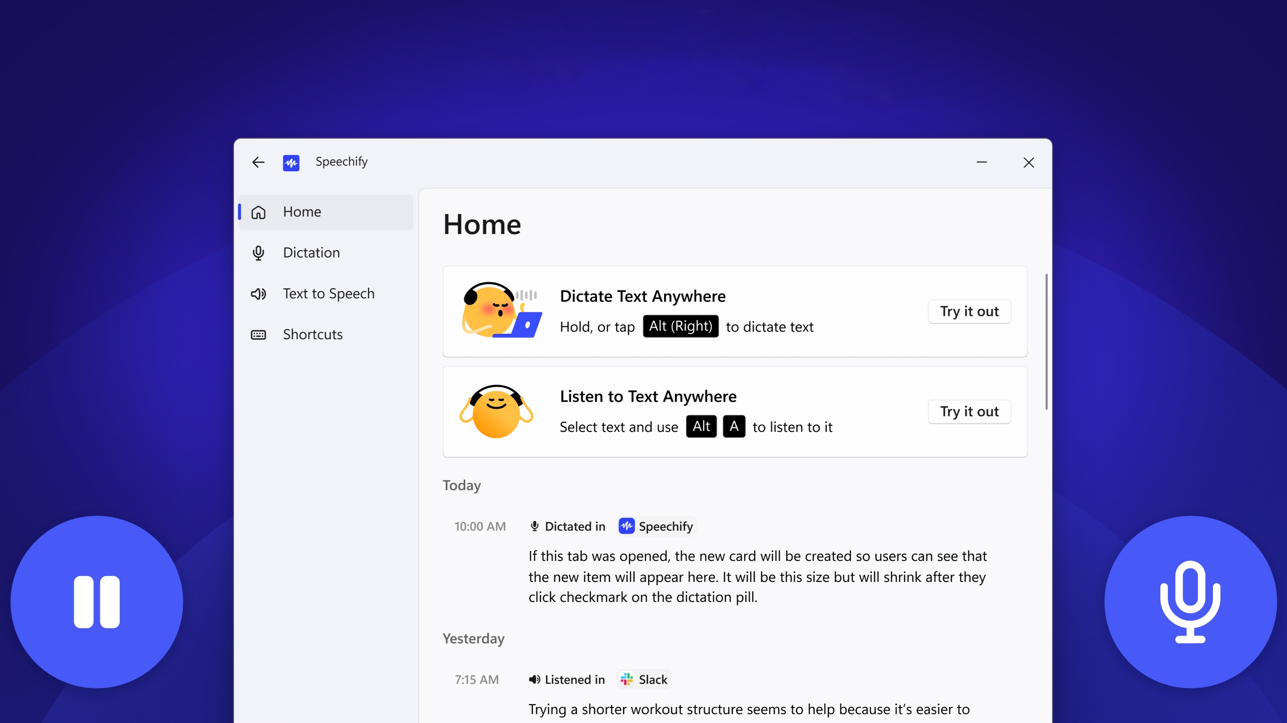Speechify’s Windows app uses local models for transcription and dictation