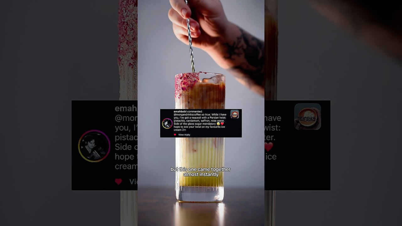 Making drinks from your suggestions (pistachio rose and saffron latte)