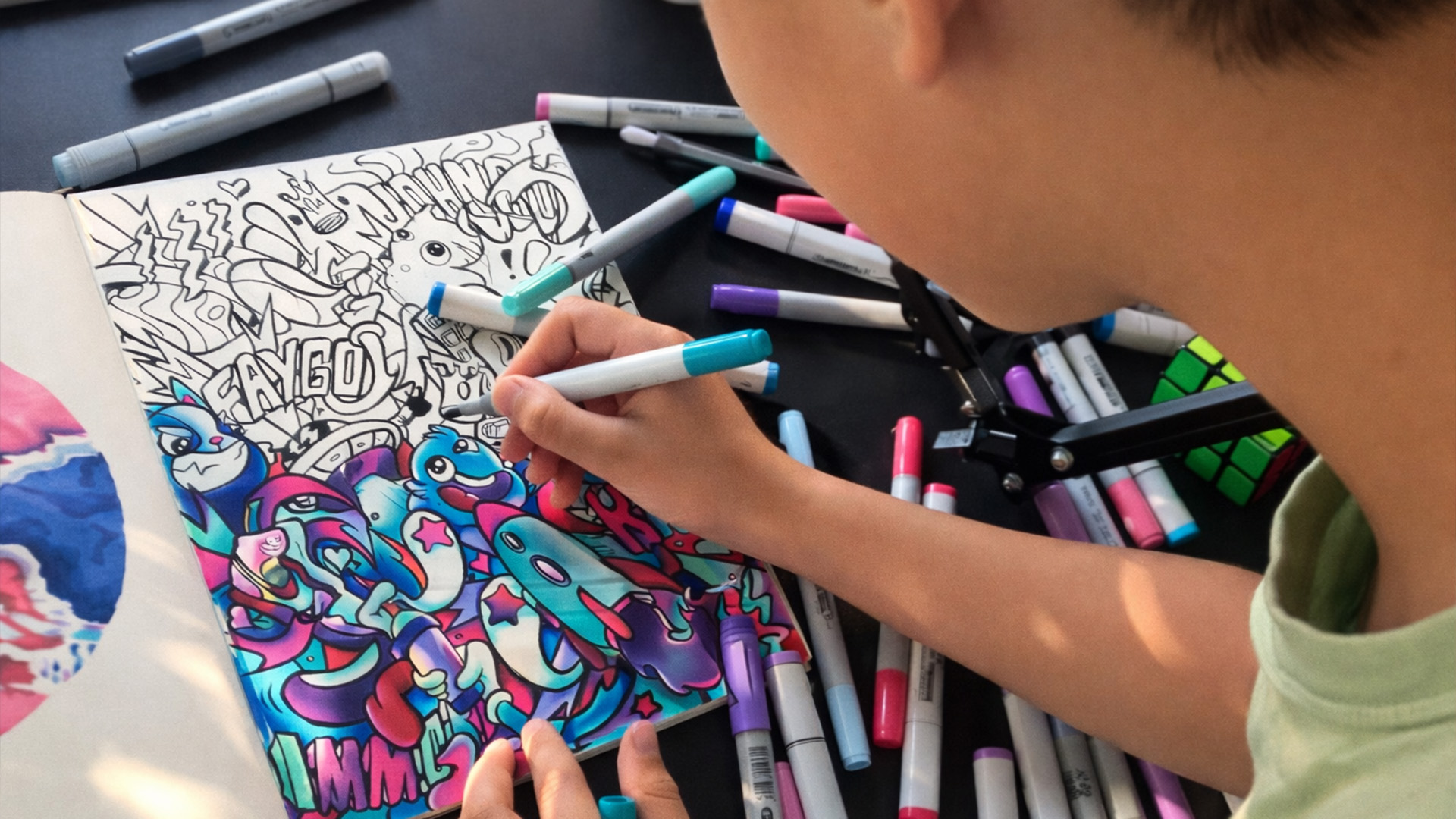 Let's Drawing A Colorful Custom Doodle With Markers