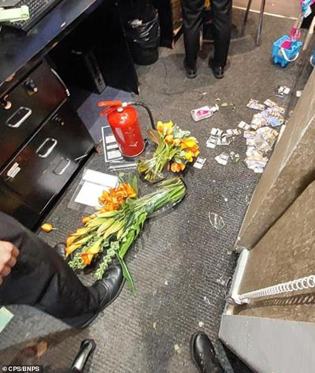 Police released images of the destruction caused by the three woman during the incident