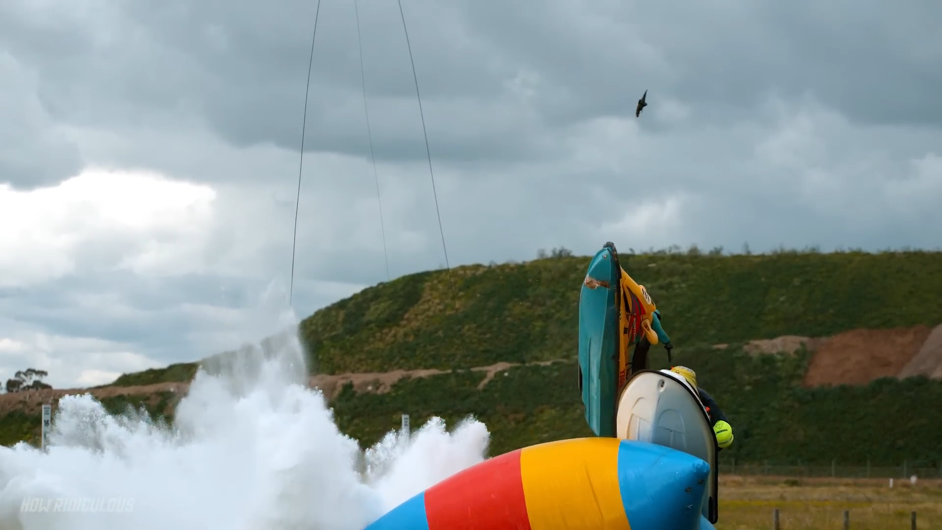 Watch what happens when you launch two jet skis 100ft into the air