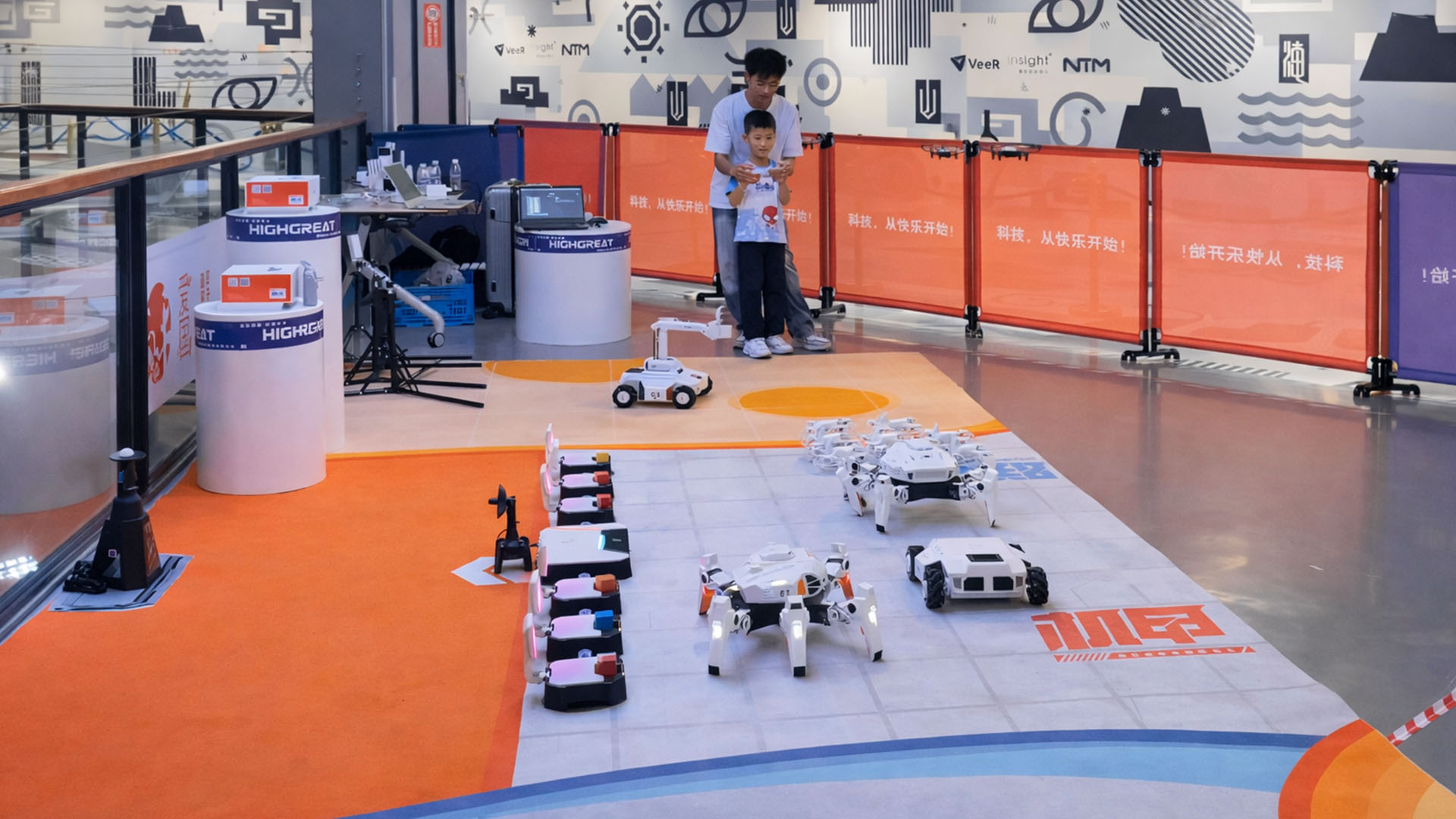 Children learn technology through hands-on robot and drone displays