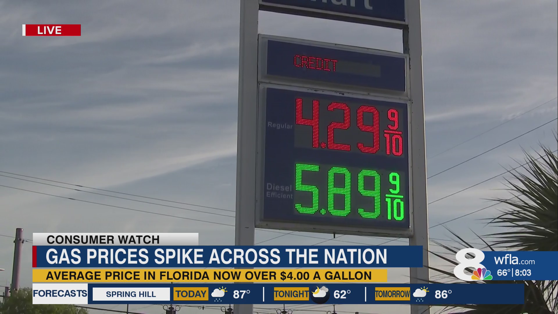 Florida drivers hit hard as gas prices spike overnight