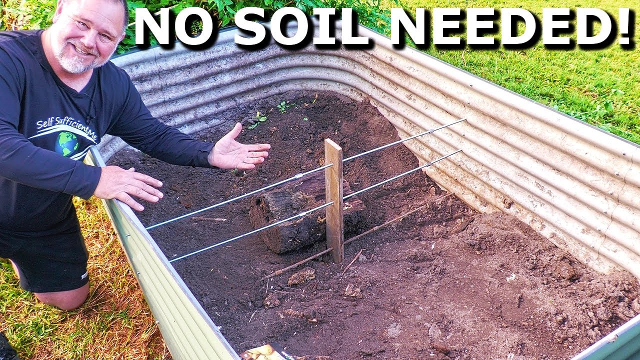 How to fill a raised garden bed without soil & grow potatoes | layered ...