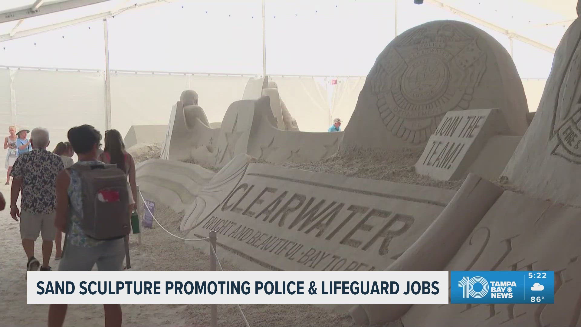 Clearwater Fire Rescue and police use sand sculpture to promote police ...