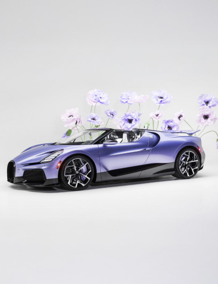 Bugatti reveals last W16 engine car, personalized roadster named Caroline