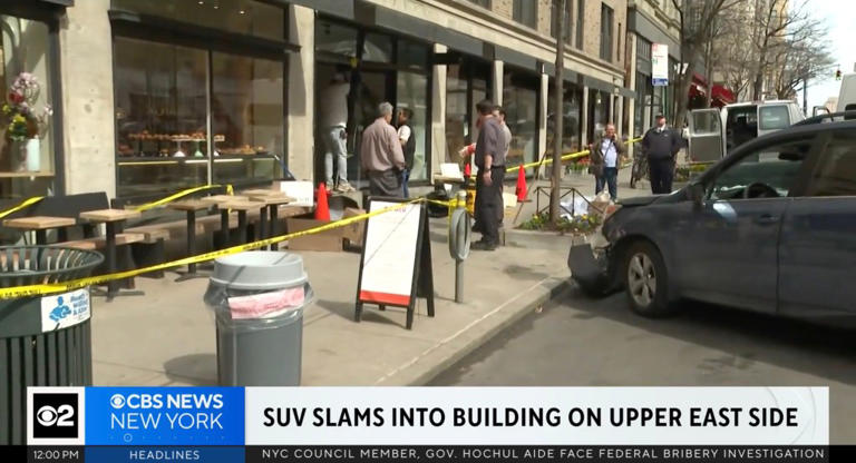 SUV smashes into NYC shop after jumping curb in harrowing crash