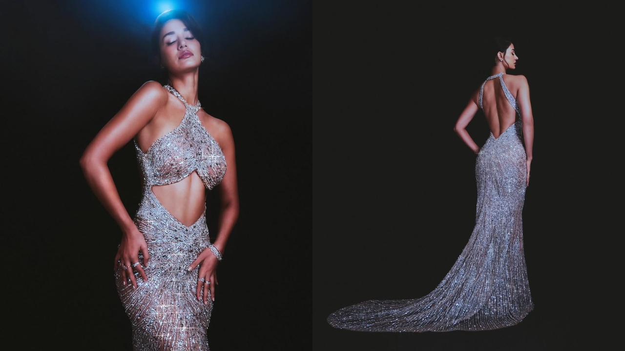 Disha Patani's bold cut-out glittering gown by Falguni Shane Peacock is  pure Bollywood glam fantasy