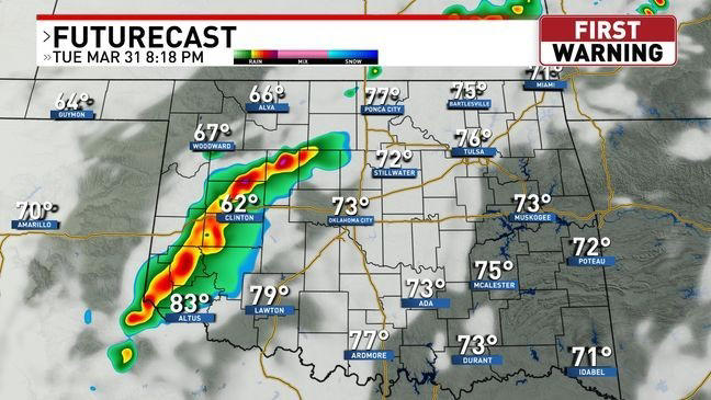 Scattered severe storms Tuesday night