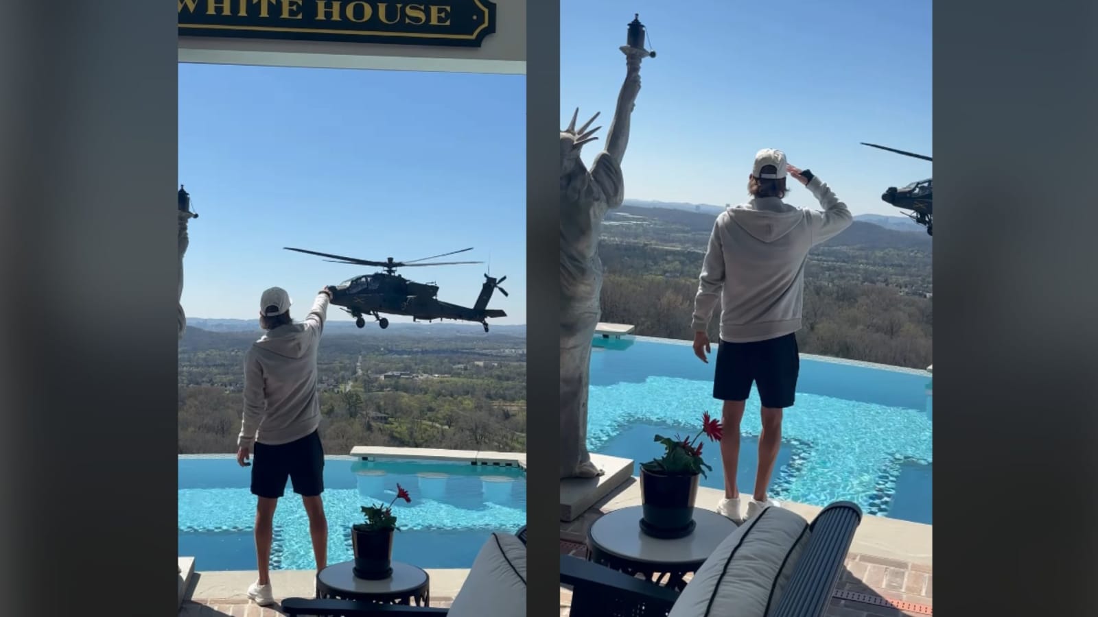Kid Rock cheers as Apache helicopters hover near his Nashville home ...