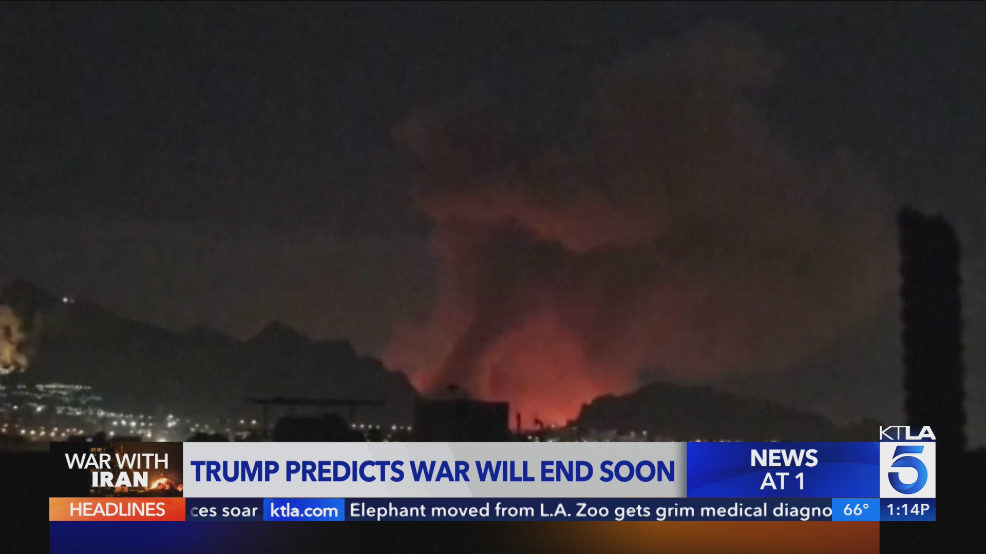 President Trump predicts the war in Iran will end soon