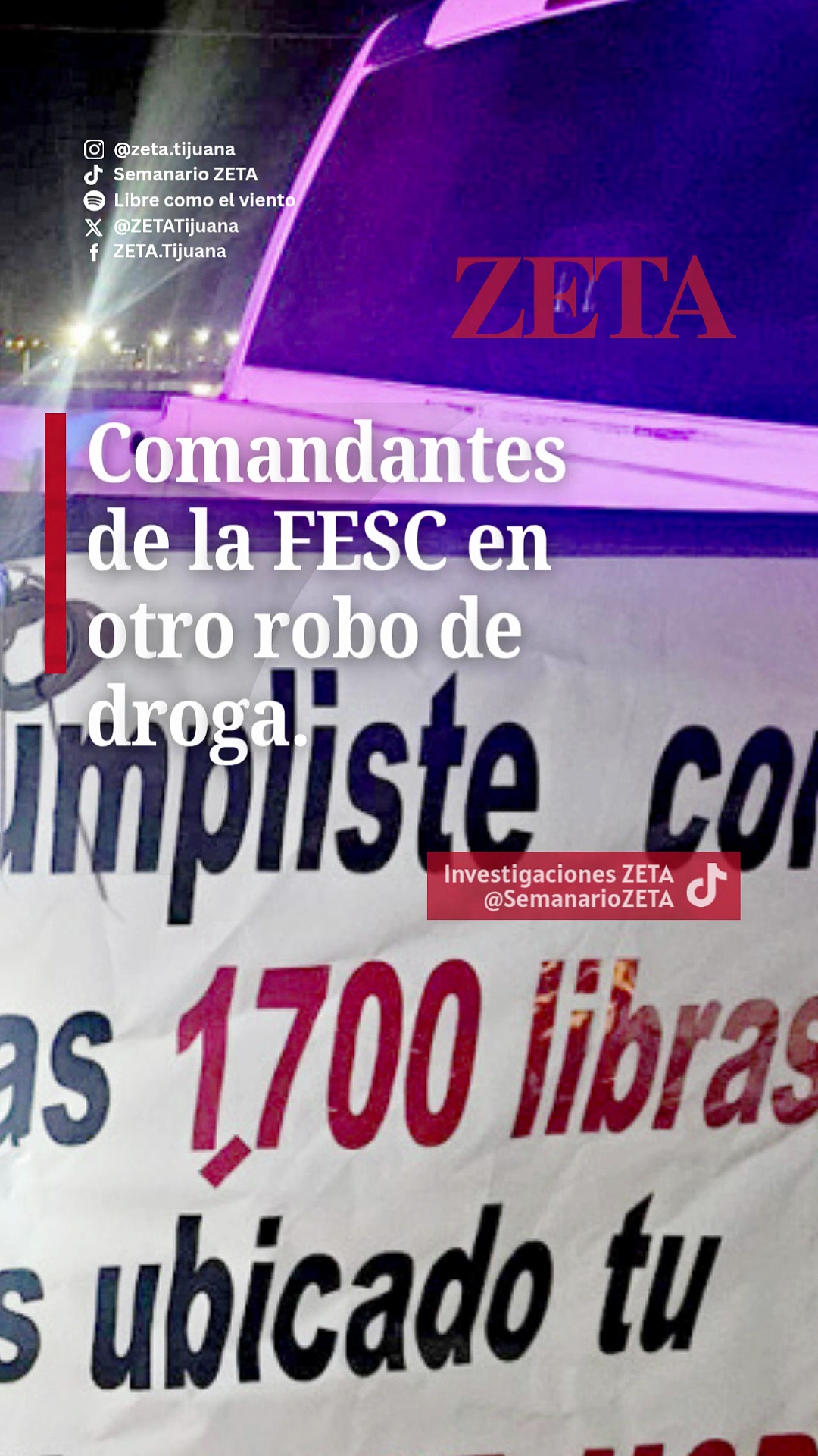Comandantes de la FESC en otro robo de droga