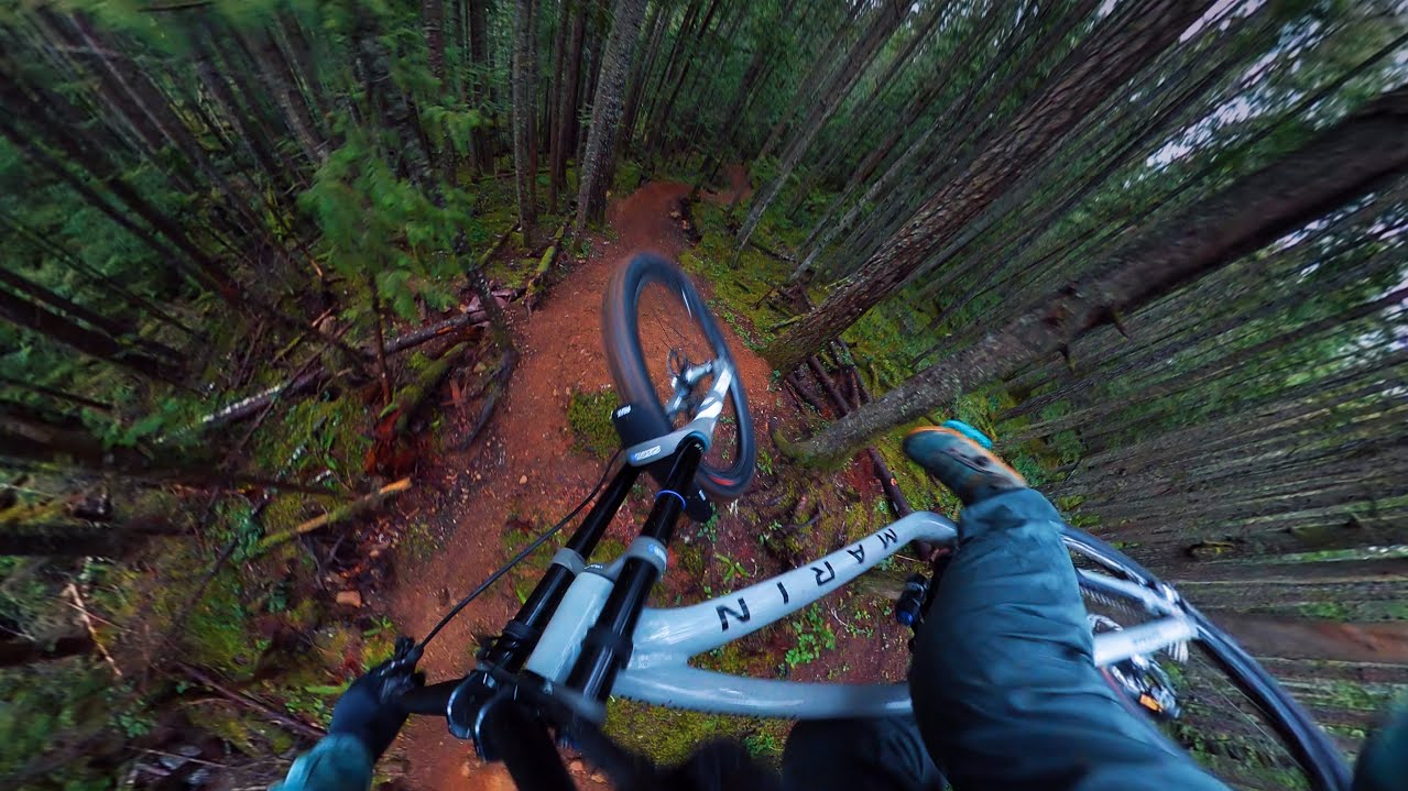Full throttle downhill! First runs on the Marin prototype mountain bike