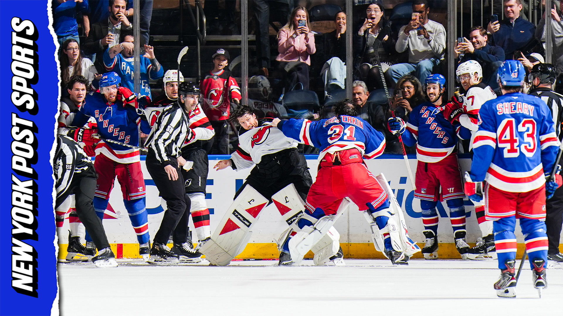 Igor Shesterkin & Jacob Markström have first goalie fight in 319 ...