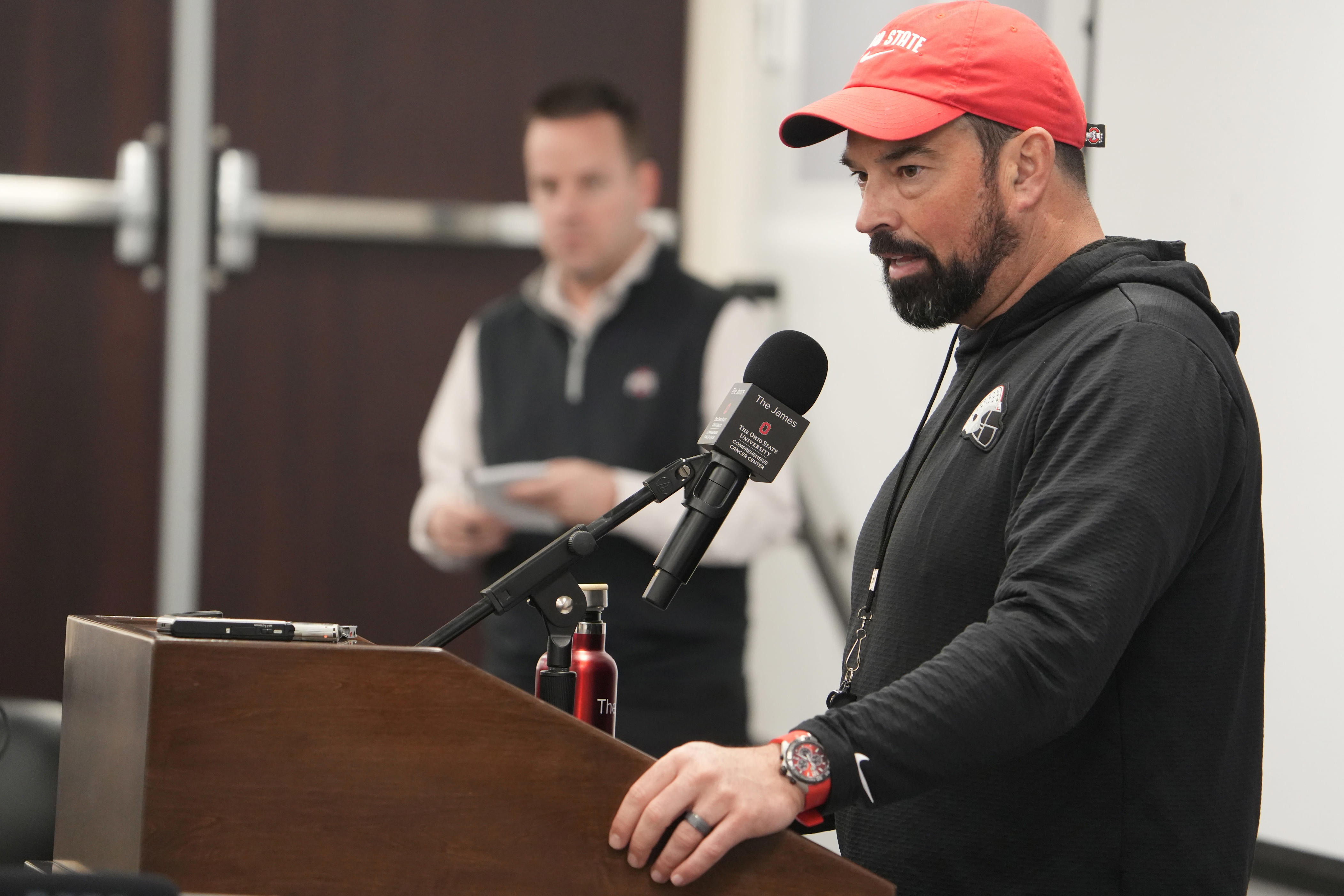 Watch: Ohio State football coach Ryan Day provides spring updates