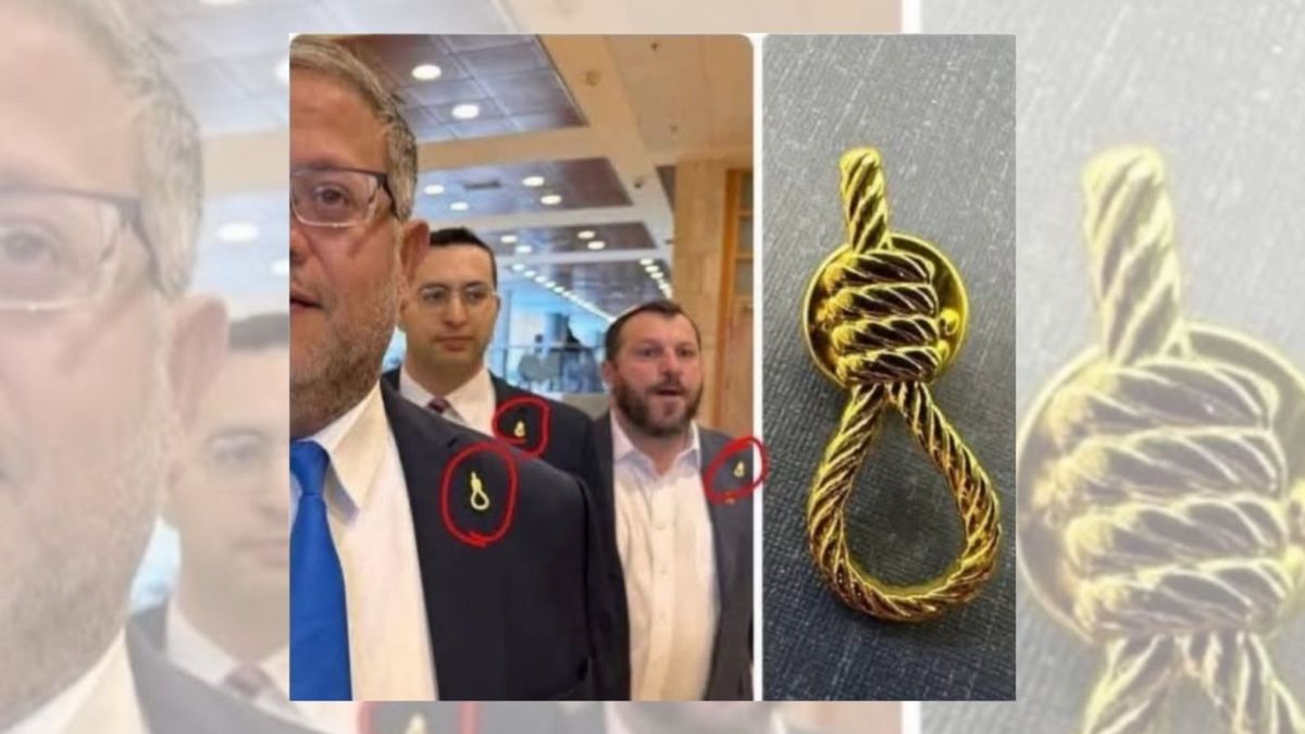 Photo shows Israeli officials wearing noose pins to support death ...
