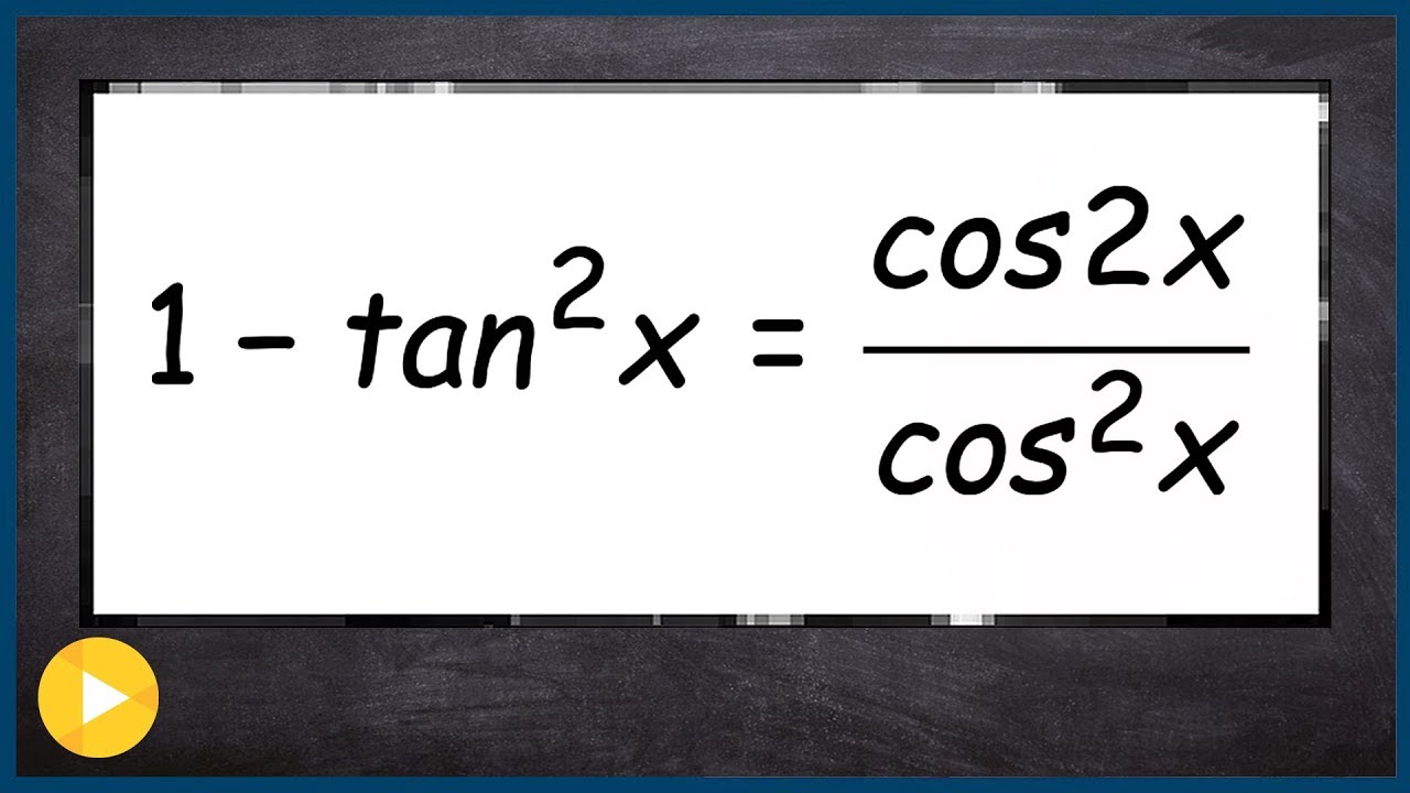 Learn to verify an identity using double angle formulas