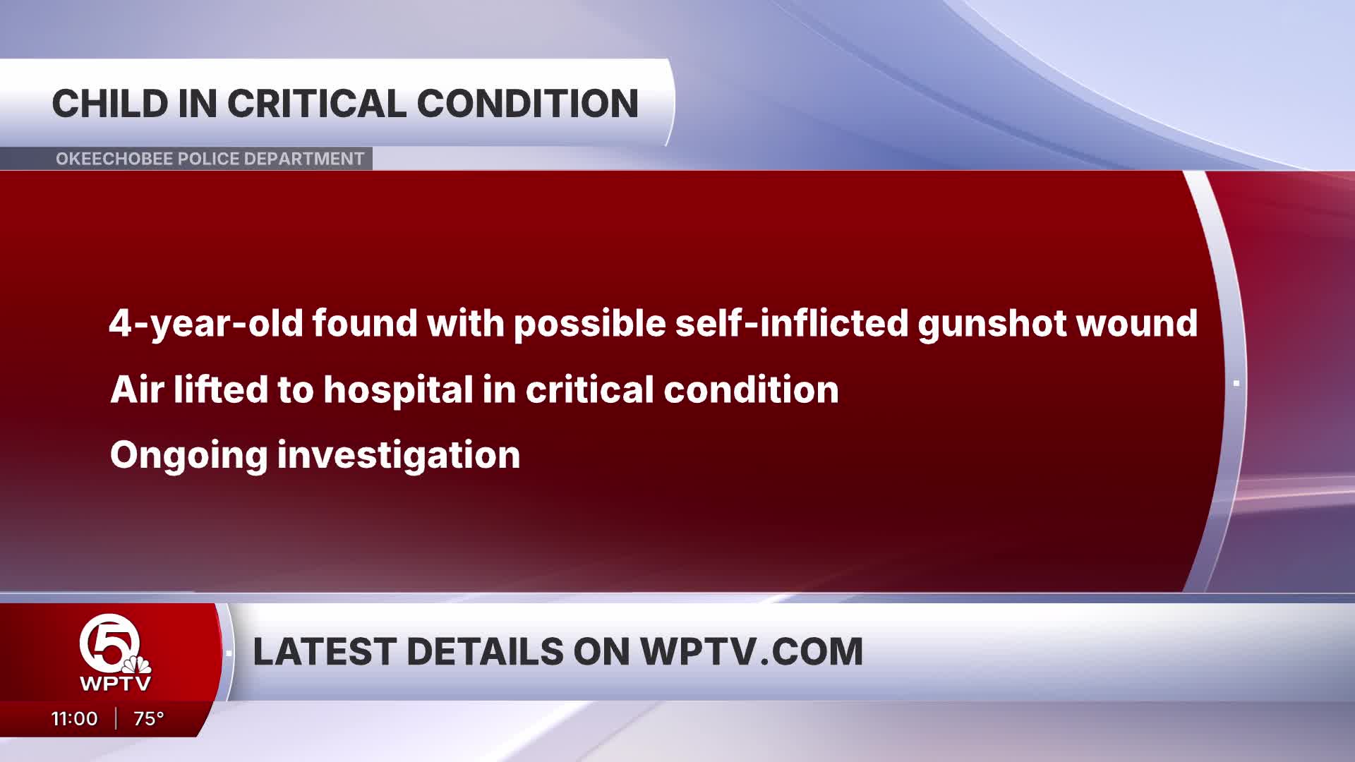 4-year-old child airlifted to the hospital after possible self ...