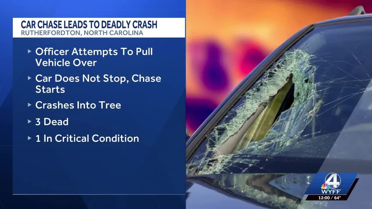 3 dead in chase and crash in North Carolina