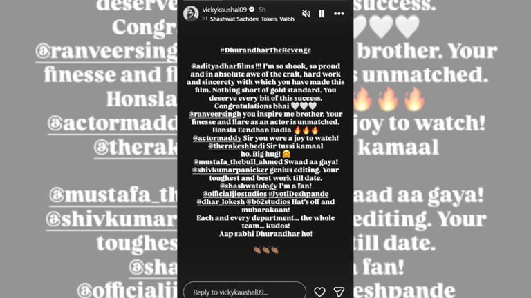 Vicky Kaushal 'shook' after watching Dhurandhar 2, calls Ranveer Singh ...