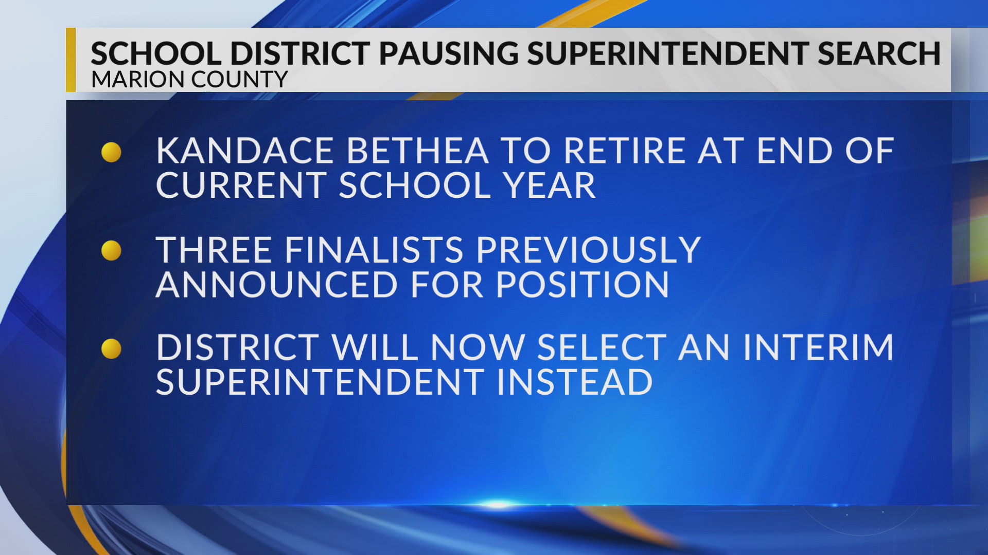 Marion County School District pauses superintendent search