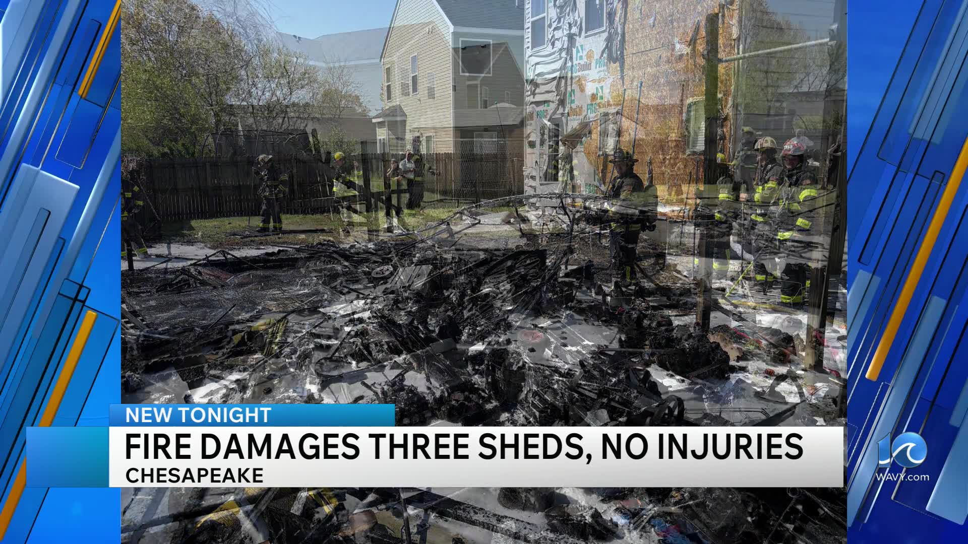 Crews in Chesapeake respond to shed fire on Everett Street