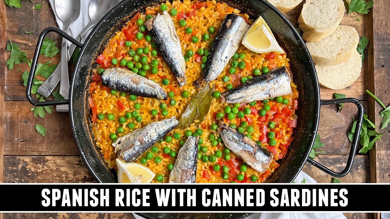 Spanish sardine rice recipe with canned sardines and traditional flavors