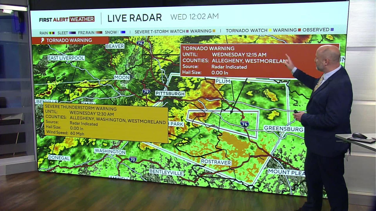 Tornado warning issued for parts of Pittsburgh area as severe weather ...