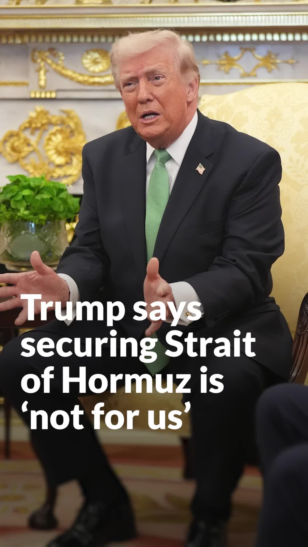 Trump says securing Strait of Hormuz is 'not for us'