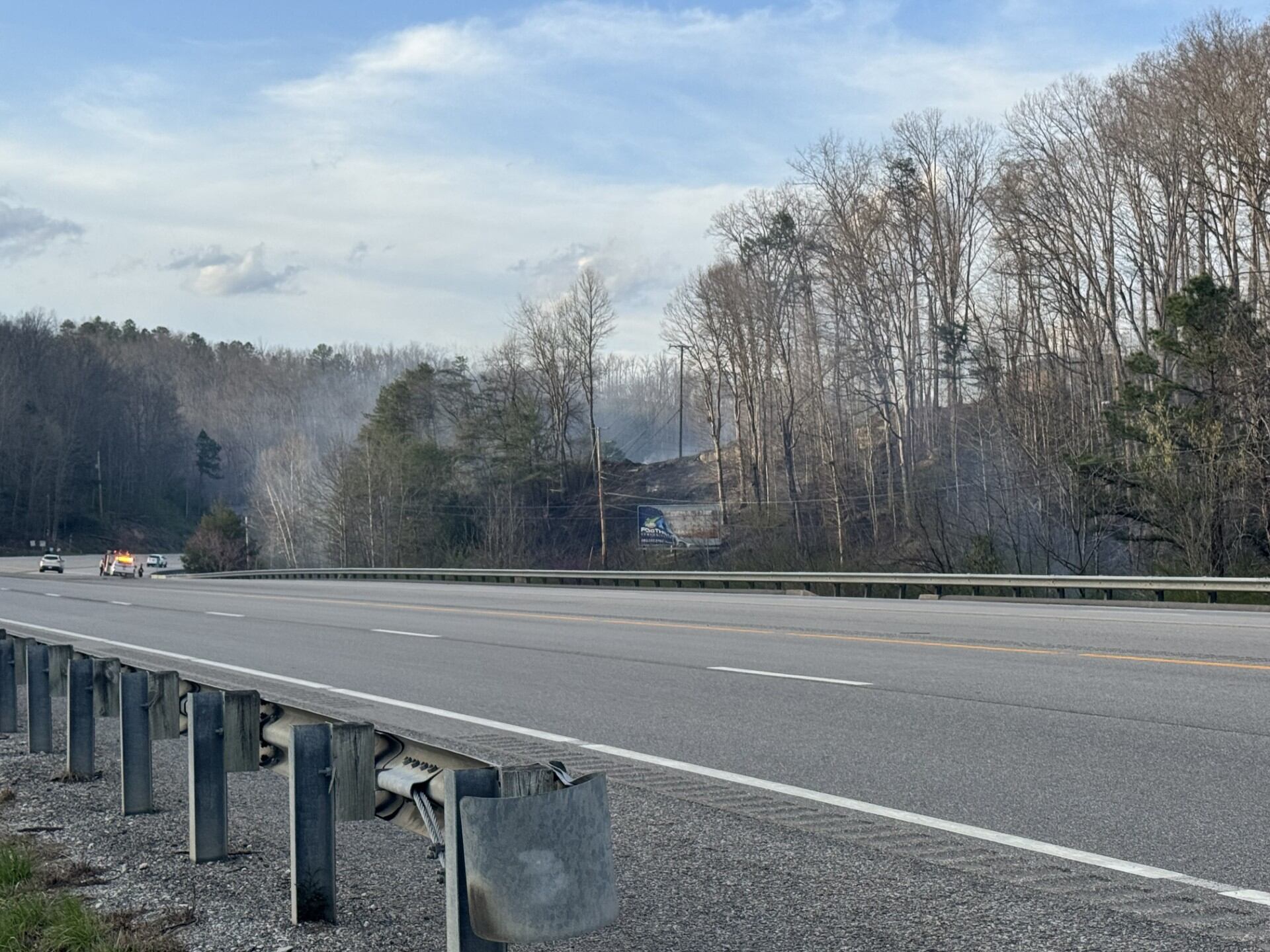 Multiple crews respond to brush fire; two fire trucks damaged