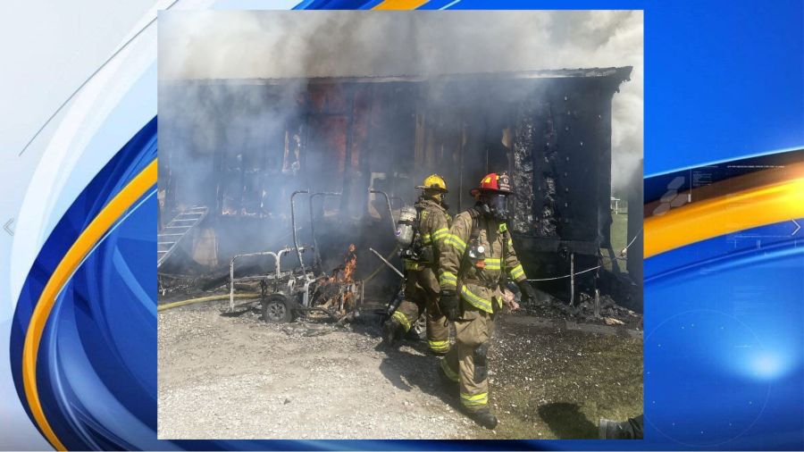 Watch: Firefighter rescues dog from mobile home fire in Louisiana