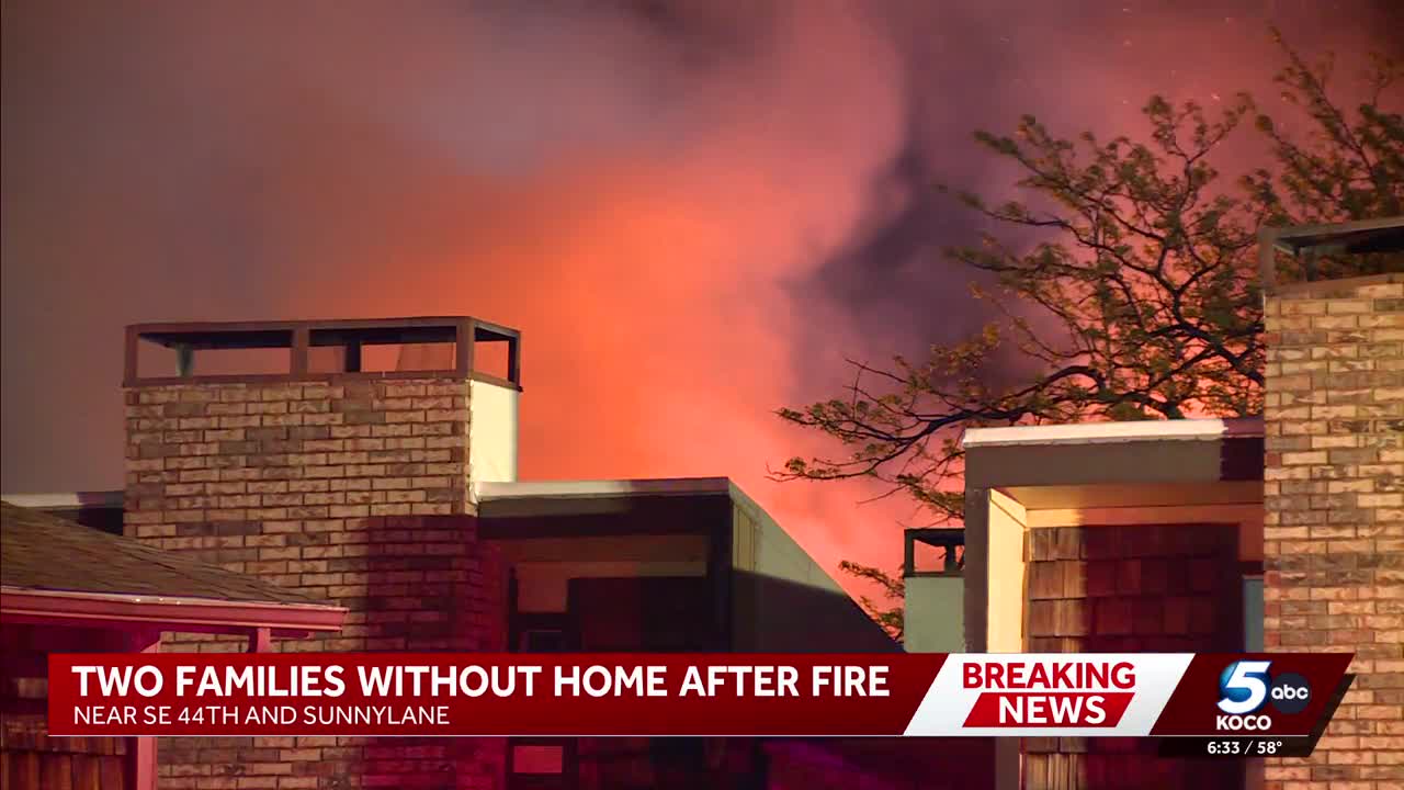 Two families without home after fire breaks out in southeast Oklahoma City