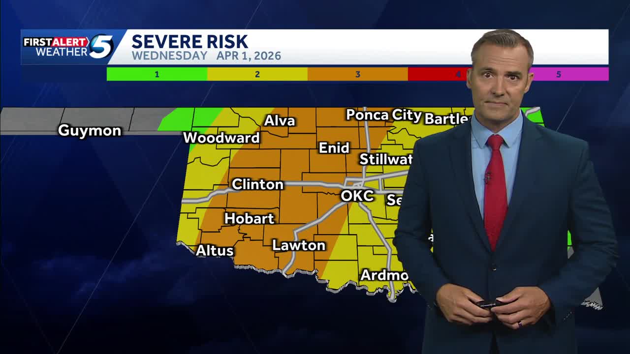Oklahoma weather forecast: Severe storms with tornado risk likely Wednesday