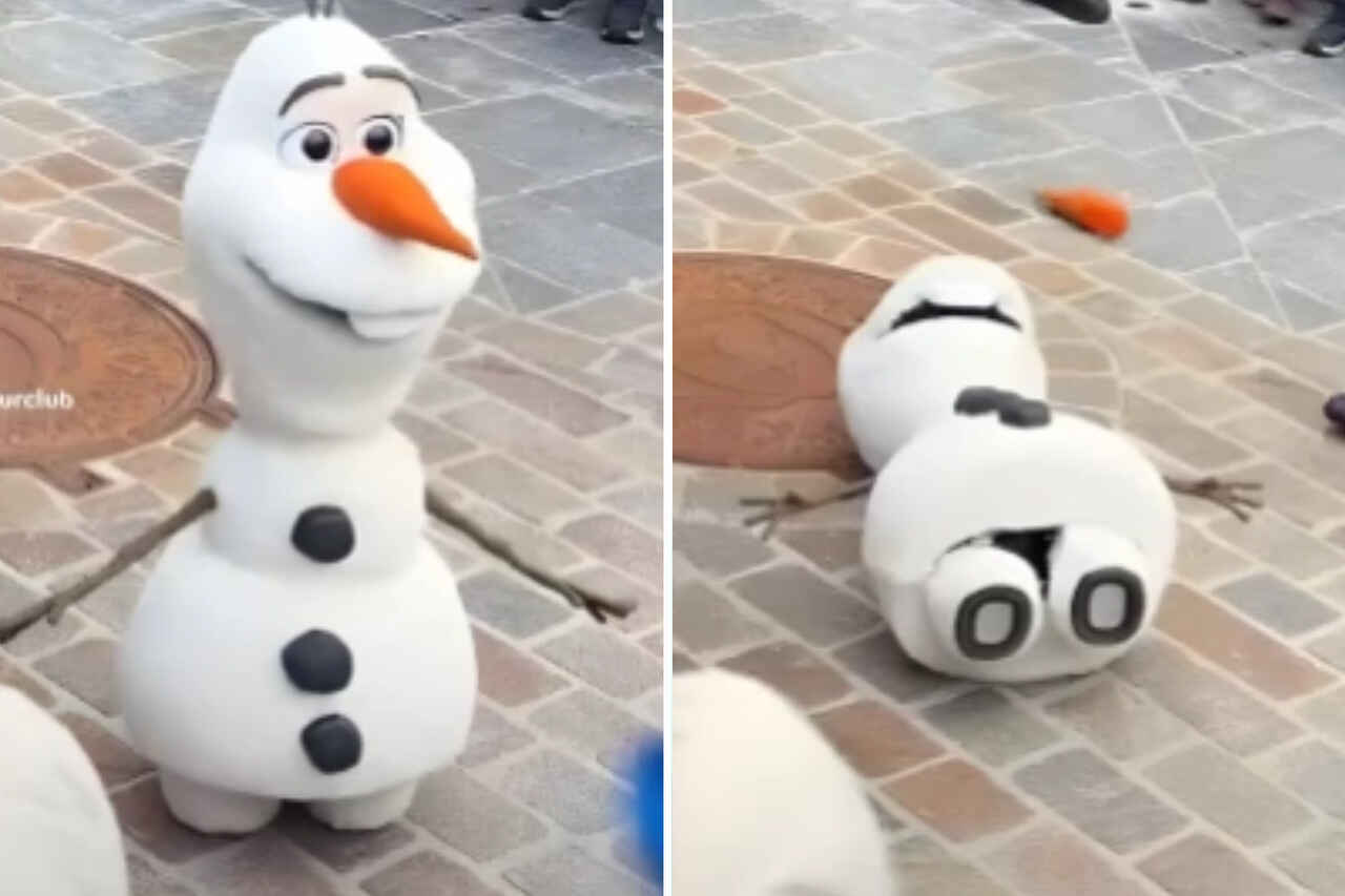 Video: Olaf-robot får komisk funktionsfejl under premiere i Disneyland ...
