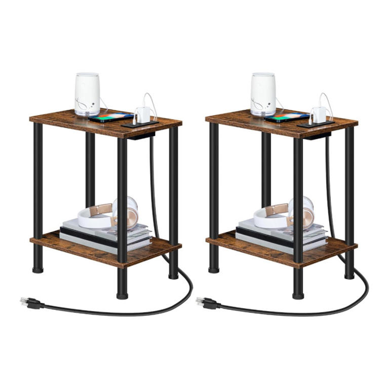 Amazon’s ‘very sturdy’ 2-tier side table set with built-in charging ...