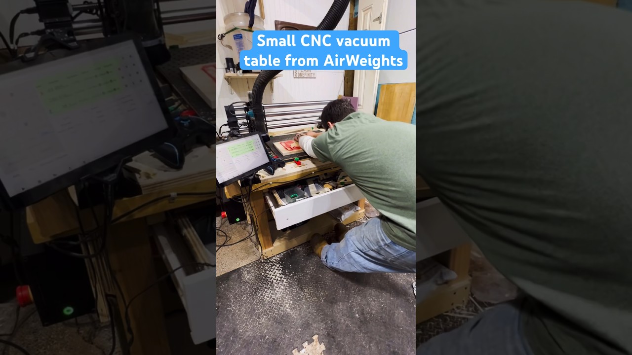 Vacuum table for Onefinity CNC decreases production time #cnc #workshop ...