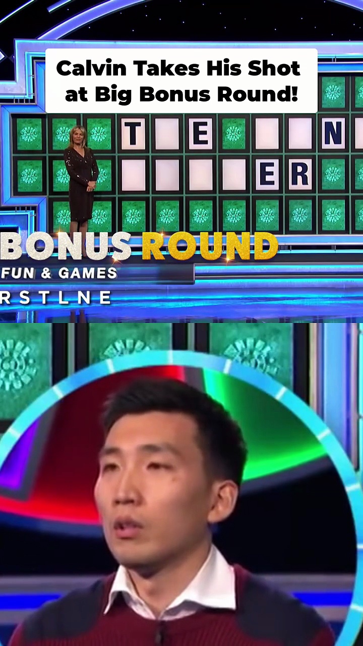 Calvin takes his shot at big bonus round win on Wheel of Fortune