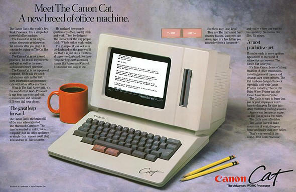 Remember the Canon computer designed by the Macintosh's creator?