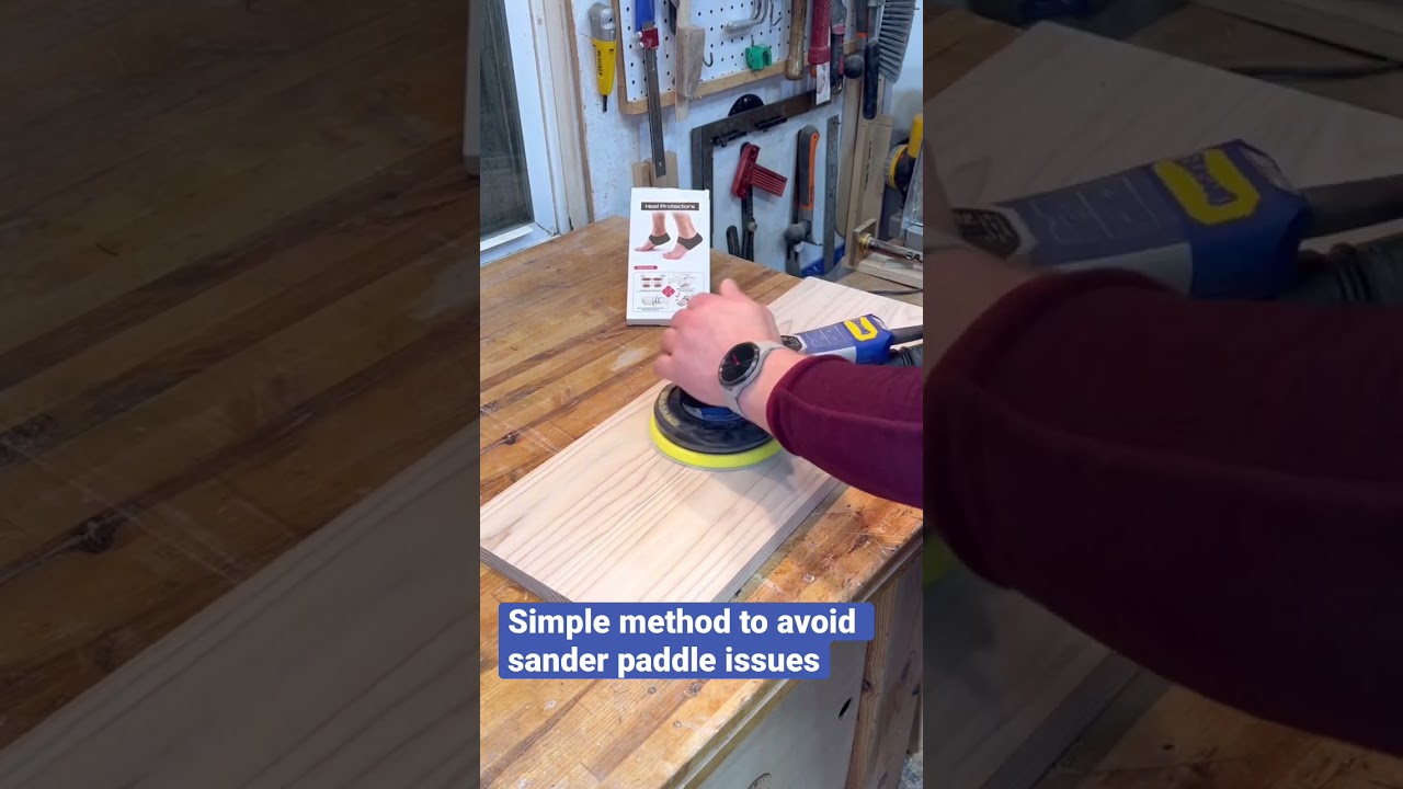 Simple method to clamp your sander paddle #woodworking #sanding #tools