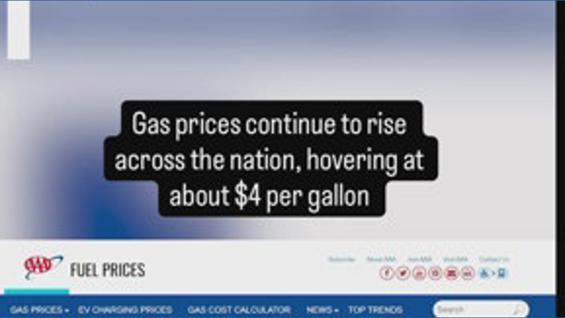 Gas prices continue to rise across the nation, hovering at about $4 per ...