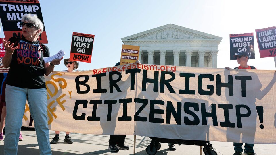 Supreme Court birthright citizenship case hearing live: Trump arrives ...